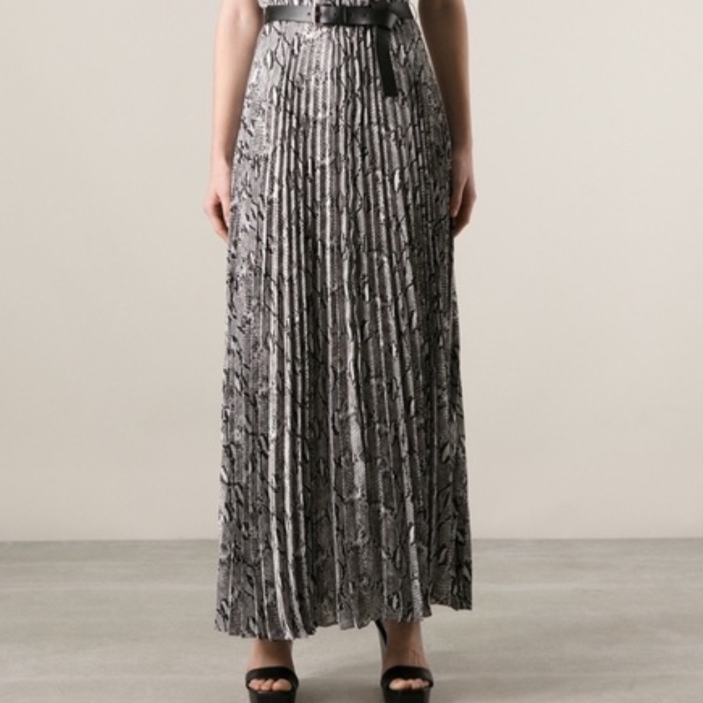 Michael Kors python print pleated maxi dress